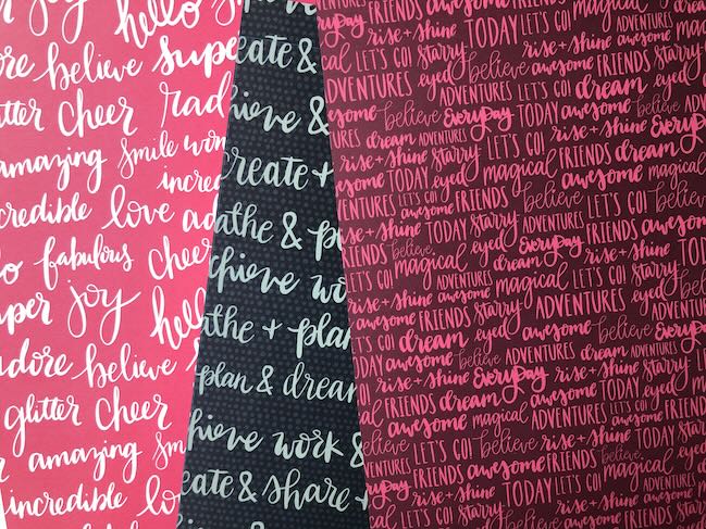 shimelle lettering - patterned papers