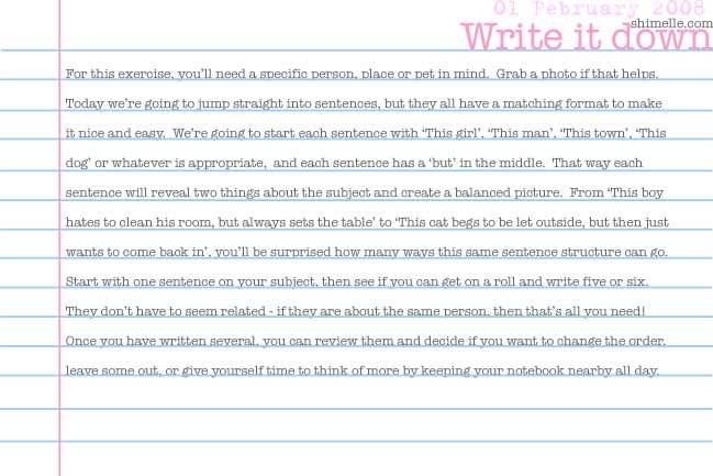 free write it down journalling prompt