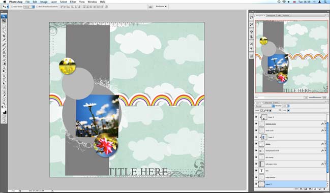 making a digital scrapbook page