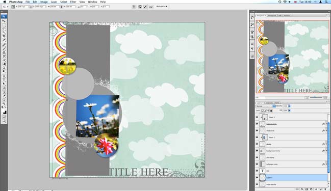 making a digital scrapbook page