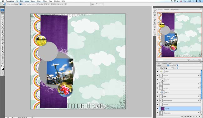 making a digital scrapbook page