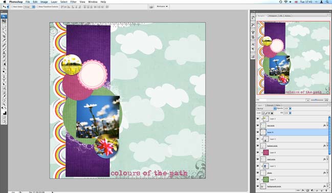 making a digital scrapbook page