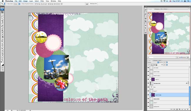 making a digital scrapbook page