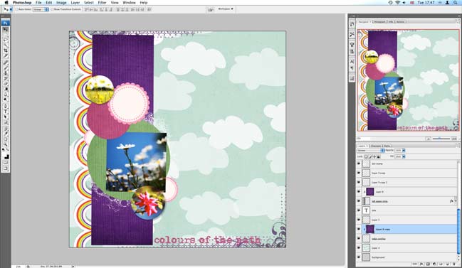 making a digital scrapbook page