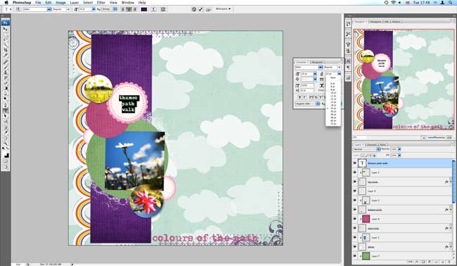 making a digital scrapbook page