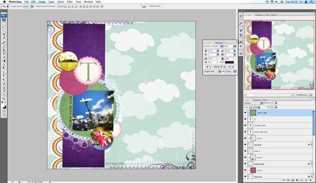 making a digital scrapbook page