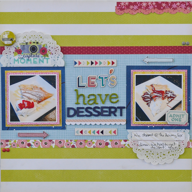 strong horizontal lines // scrapbook page by Katrina Hunt