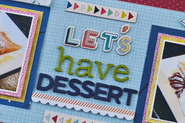strong horizontal lines // scrapbook page by Katrina Hunt
